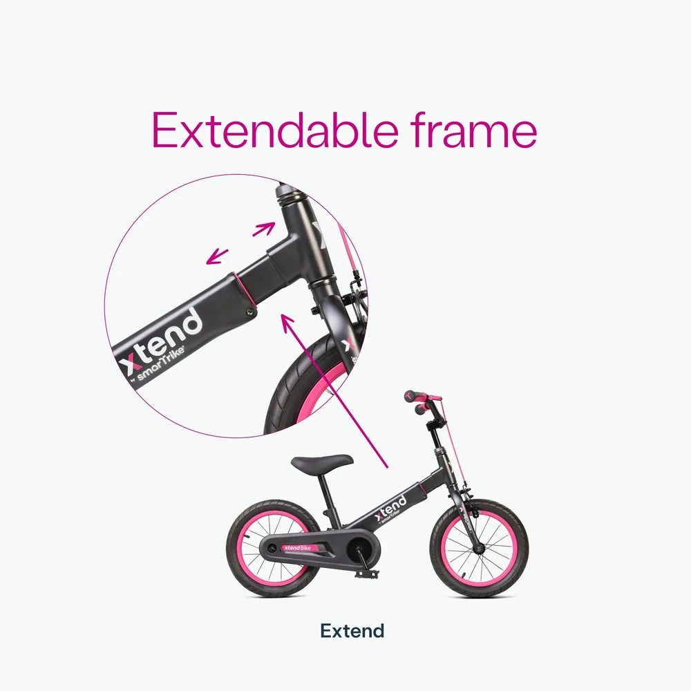 Dviratis nuo 3m iki 7m smarTrike Xtend - pink