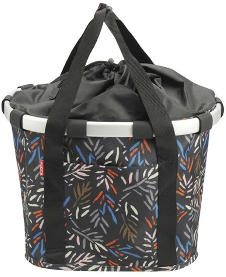 Kita Krepšys ant dviračio vairo Bikebasket juodas su lapais 35x28x26 cm 15L