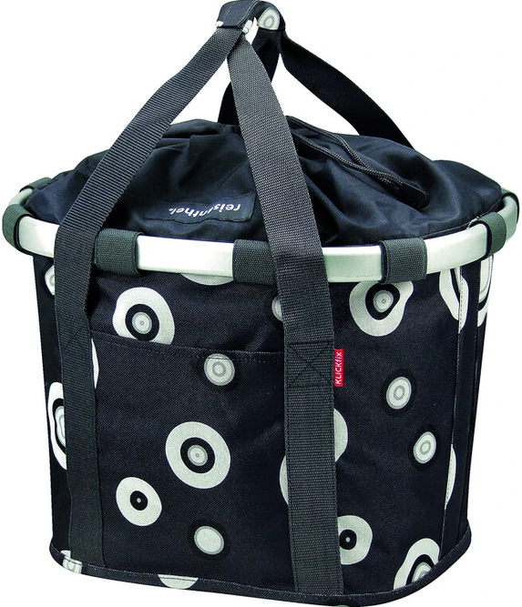 Kita Krepšys ant dviračio vairo Bikebasket juodas su burbulais 350x280x260 mm 15L