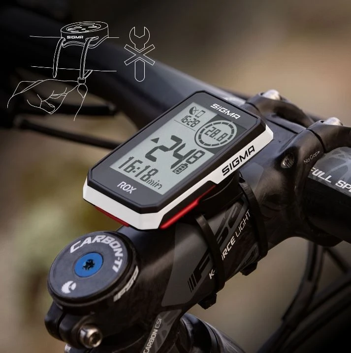 Sigma ROX 2.0 GPS dviračio kompiuteris, Baltas