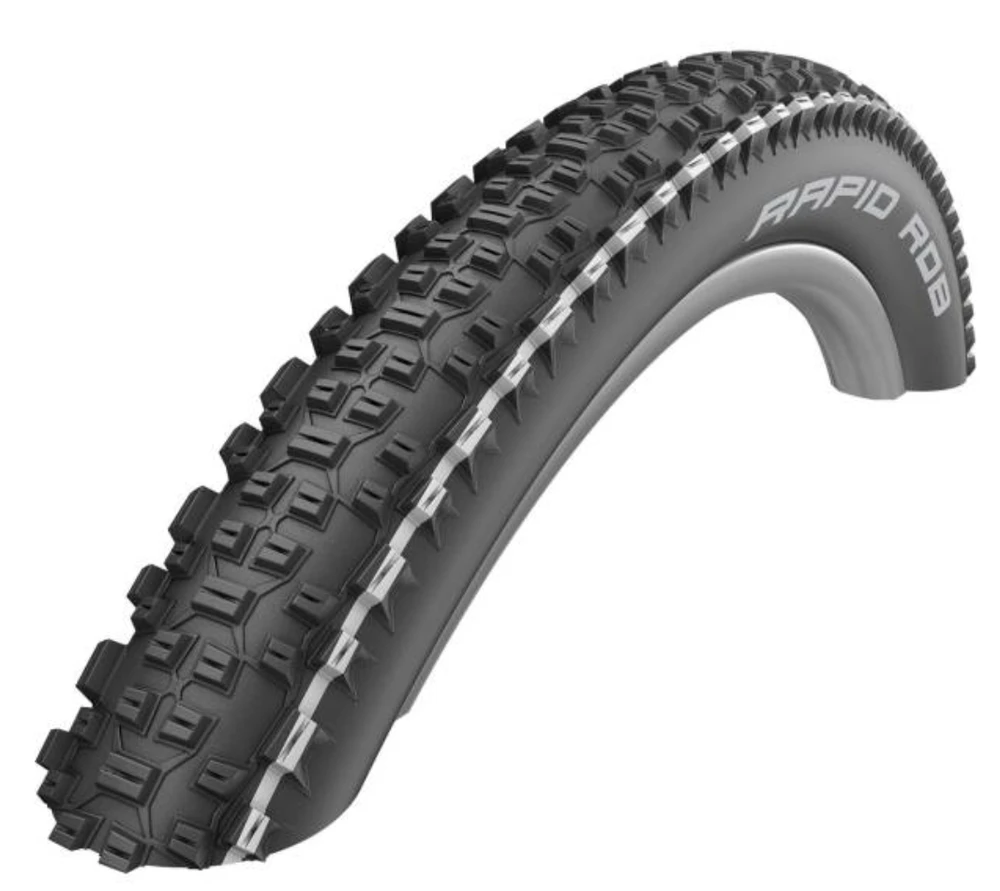 Dviratis 29" Schwalbe Rapid Rob HS 425 Active Wired 57-622 / 29x2.25 Baltas Stripes