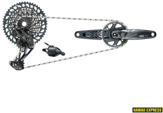 Pavarų grupė SRAM GX Eagle DUB Groupset Lunar (Rear Der, Trigger Shifter w Clamp, Crankset DUB 12s 175 w DM 32t X-SYNC Chainring, Chain 126 links 12s, Cassette XG-1275 10-52t, Chaingap Gauge)