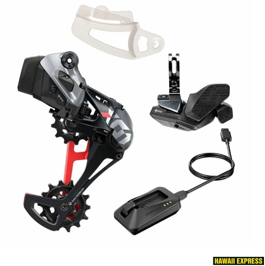 Pavarų grupė SRAM X01 Eagle AXS Upgrade Kit Raudona (Rear Der wBattery and Baterija Protector, Rocker Paddle Controller wClamp, Charger/Cord, Chain Gap Tool)