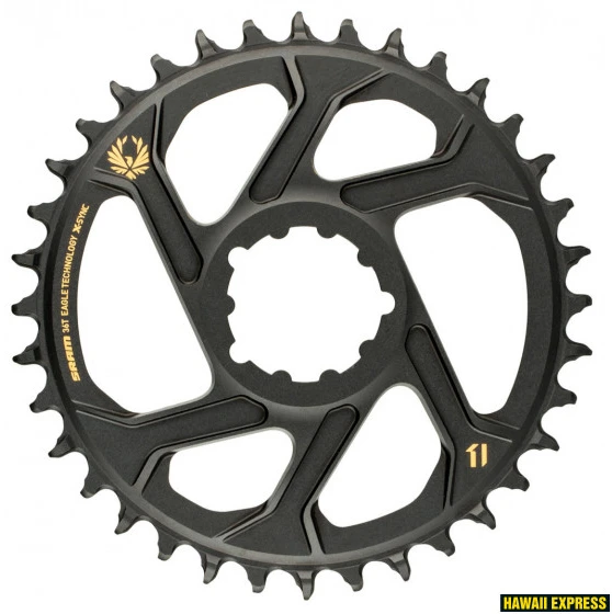 Priekinė žvaigždė SRAM Eagle X-SYNC 2 36T Direct Mount 6 mm ofsetas auksinė