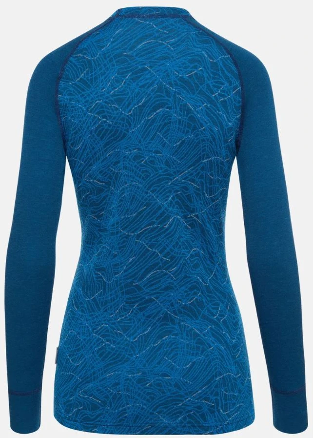 Termo marškinėliai Thermowave mot. Merino Xtreme ilgom rankovėm mėlyni