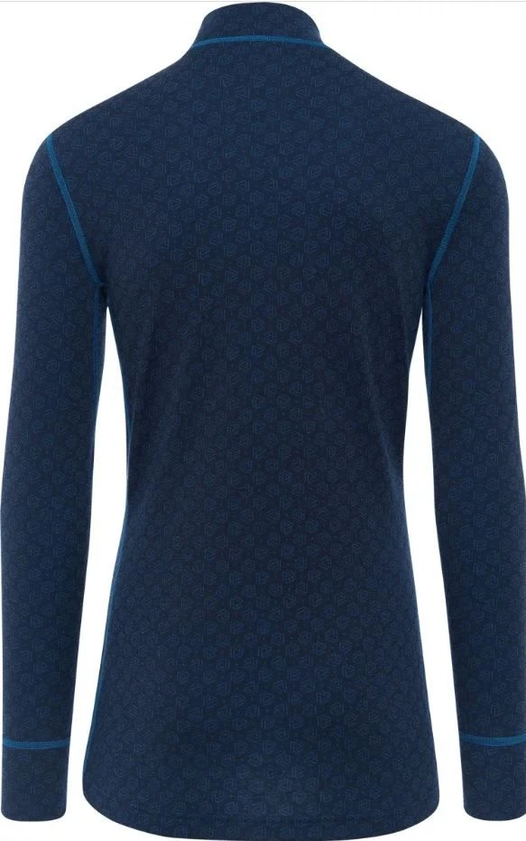 Termo marškinėliai Thermowave vyr. Merino Xtreme ilgom rankovėm su užtrauktuku mėlyni
