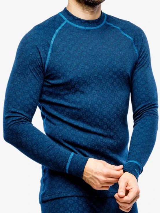 Termo marškinėliai Thermowave vyr. Merino Xtreme ilgom rankovėm mėlyni