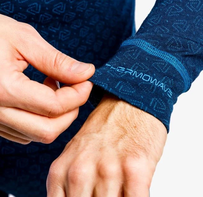 Termo marškinėliai Thermowave vyr. Merino Xtreme ilgom rankovėm mėlyni