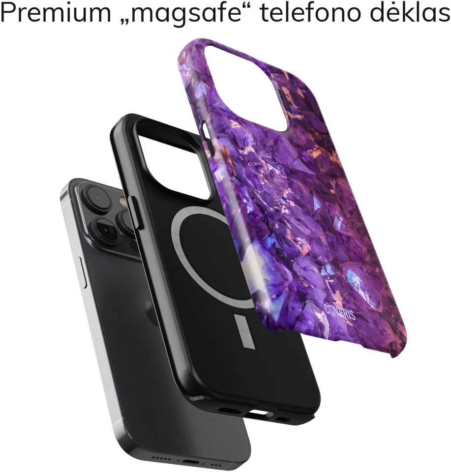 Coveris Telefono dėklas Magsafe "Amethyst" iPhone 12-17, Samsung S22-26, Google Pixel 10/Pro/ProXL modeliams