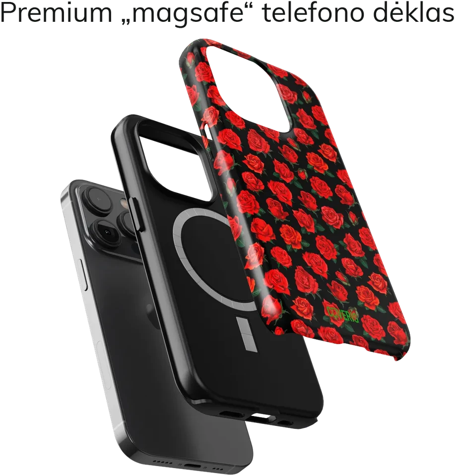 Coveris Telefono dėklas Magsafe "Amore" iPhone 12-17, Samsung S22-26, Google Pixel 10/Pro/ProXL modeliams
