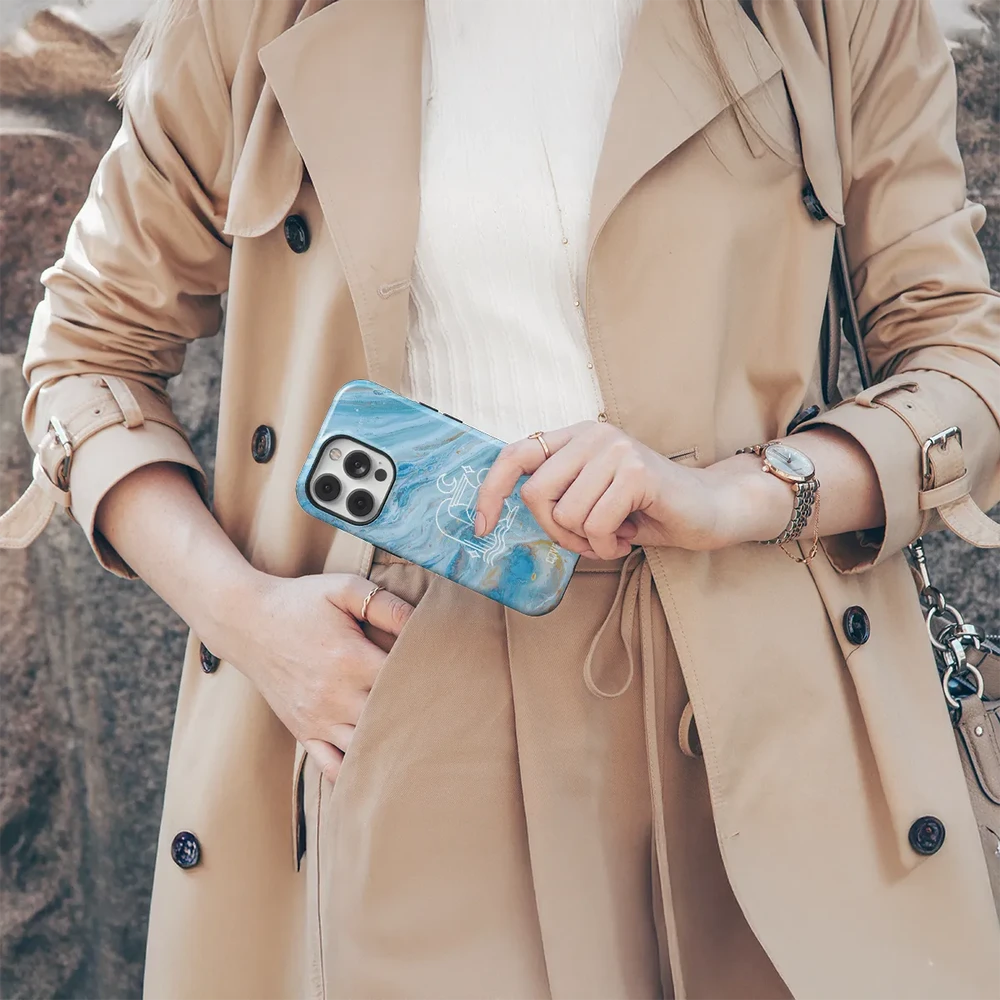 Coveris Telefono dėklas Magsafe "Aquarius" iPhone 12-17, Samsung S22-26, Google Pixel 10/Pro/ProXL modeliams