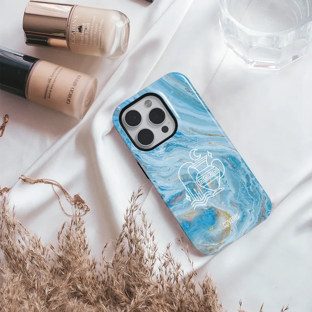 Coveris Telefono dėklas Magsafe "Aquarius" iPhone 12-17, Samsung S22-26, Google Pixel 10/Pro/ProXL modeliams