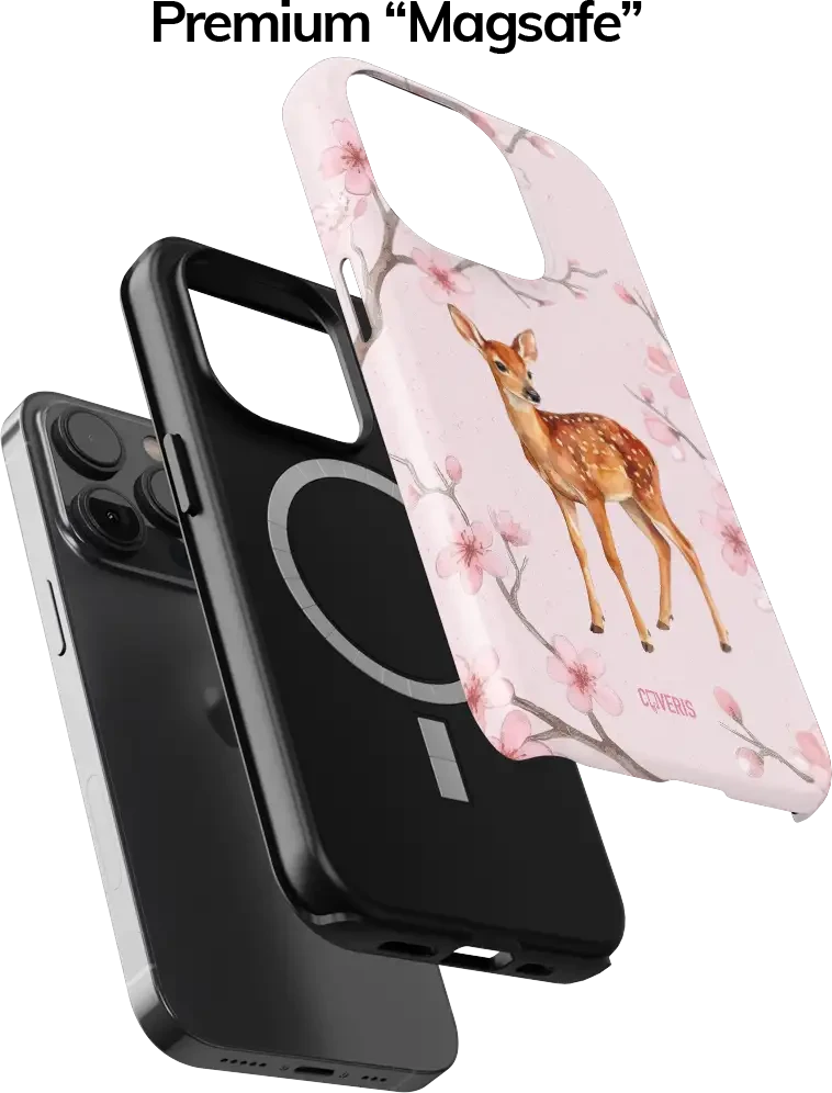Coveris Telefono dėklas Magsafe "Bambi" iPhone 12-17, Samsung S22-26, Google Pixel 10/Pro/ProXL modeliams
