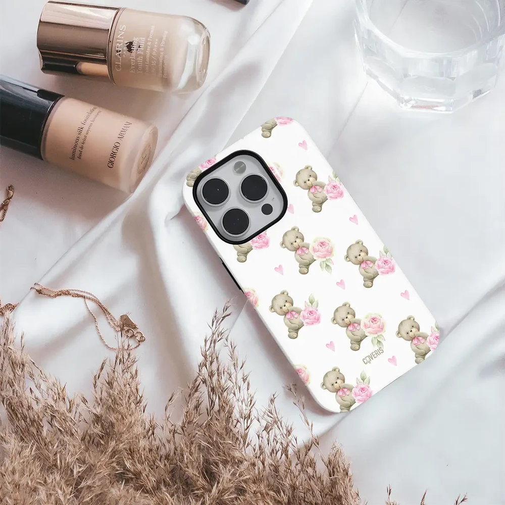 Coveris Telefono dėklas Magsafe "Bear Love" iPhone 12-17, Samsung S22-26, Google Pixel 10/Pro/ProXL modeliams