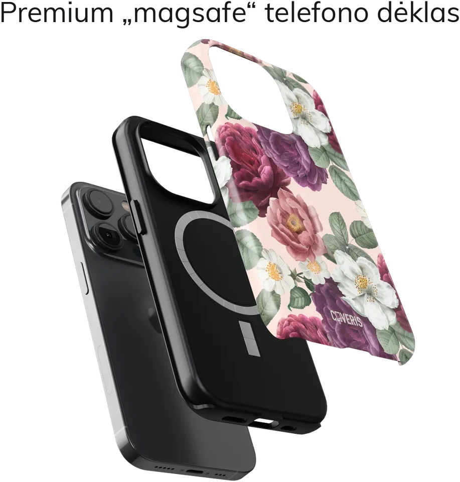 Coveris Telefono dėklas Magsafe "Blossom" iPhone 12-17, Samsung S22-26, Google Pixel 10/Pro/ProXL modeliams