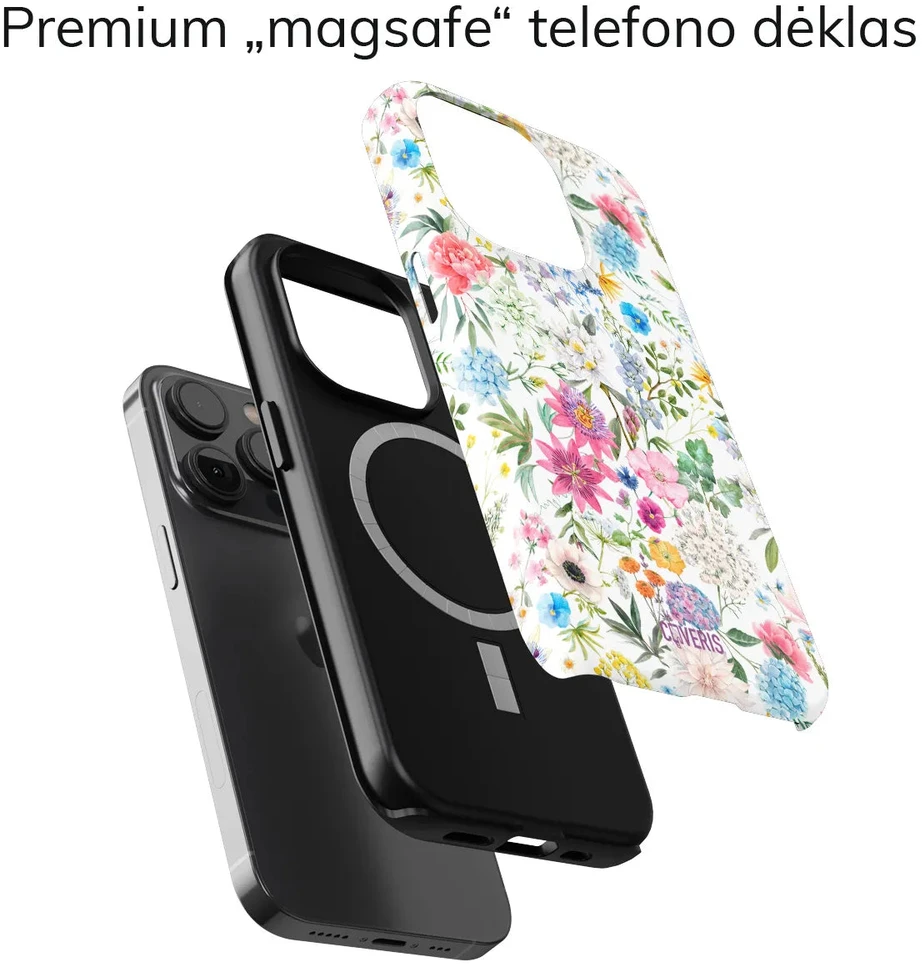 Coveris Telefono dėklas Magsafe "Bouquet-7" iPhone 12-17, Samsung S22-26, Google Pixel 10/Pro/ProXL modeliams