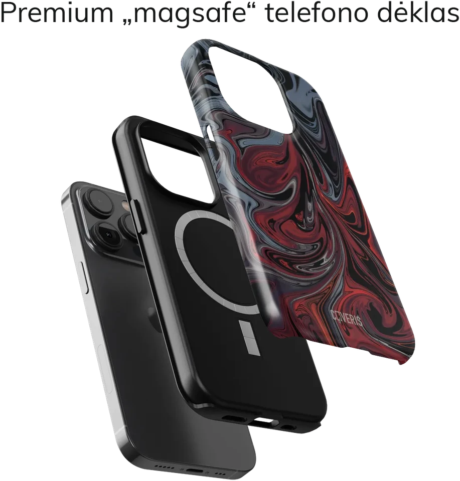 Coveris Telefono dėklas Magsafe "Burgundy" iPhone 12-17, Samsung S22-26, Google Pixel 10/Pro/ProXL modeliams