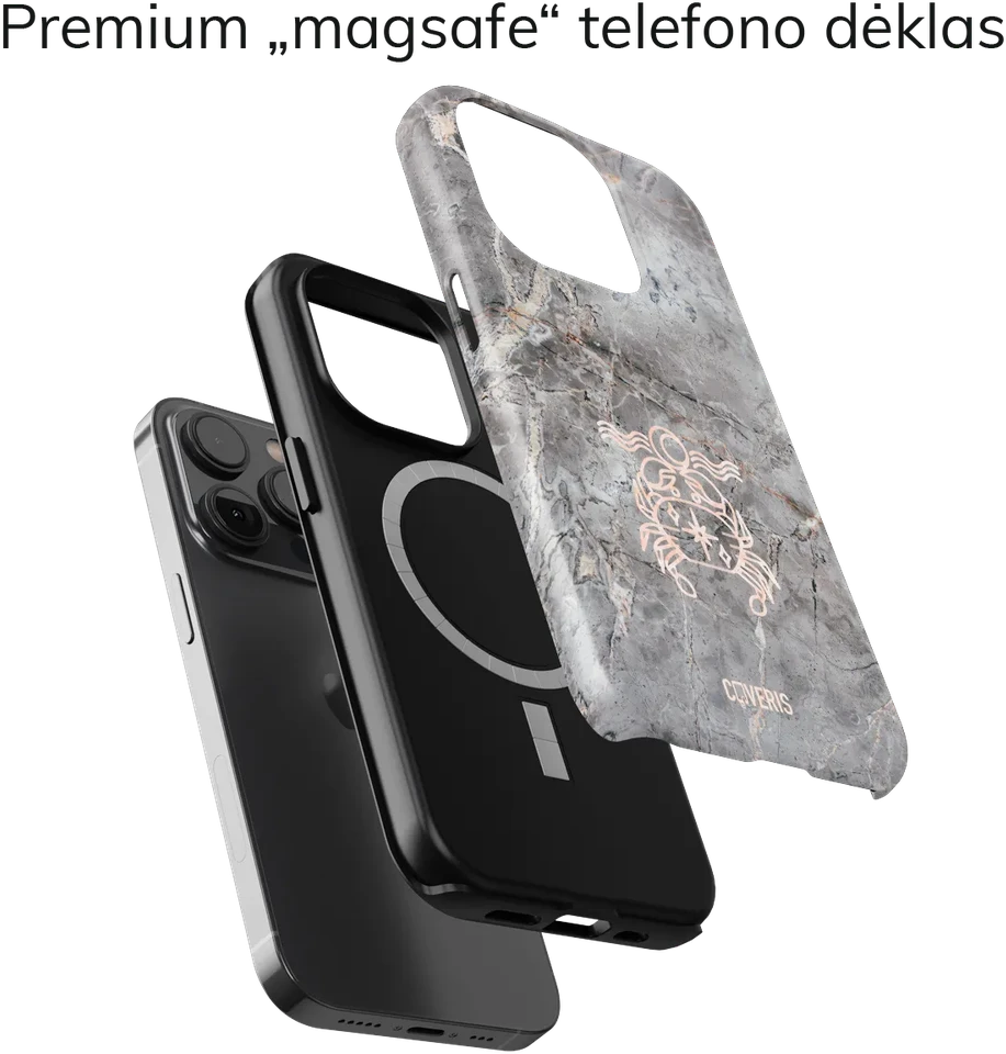 Coveris Telefono dėklas Magsafe "Cancer" iPhone 12-17, Samsung S22-26, Google Pixel 10/Pro/ProXL modeliams