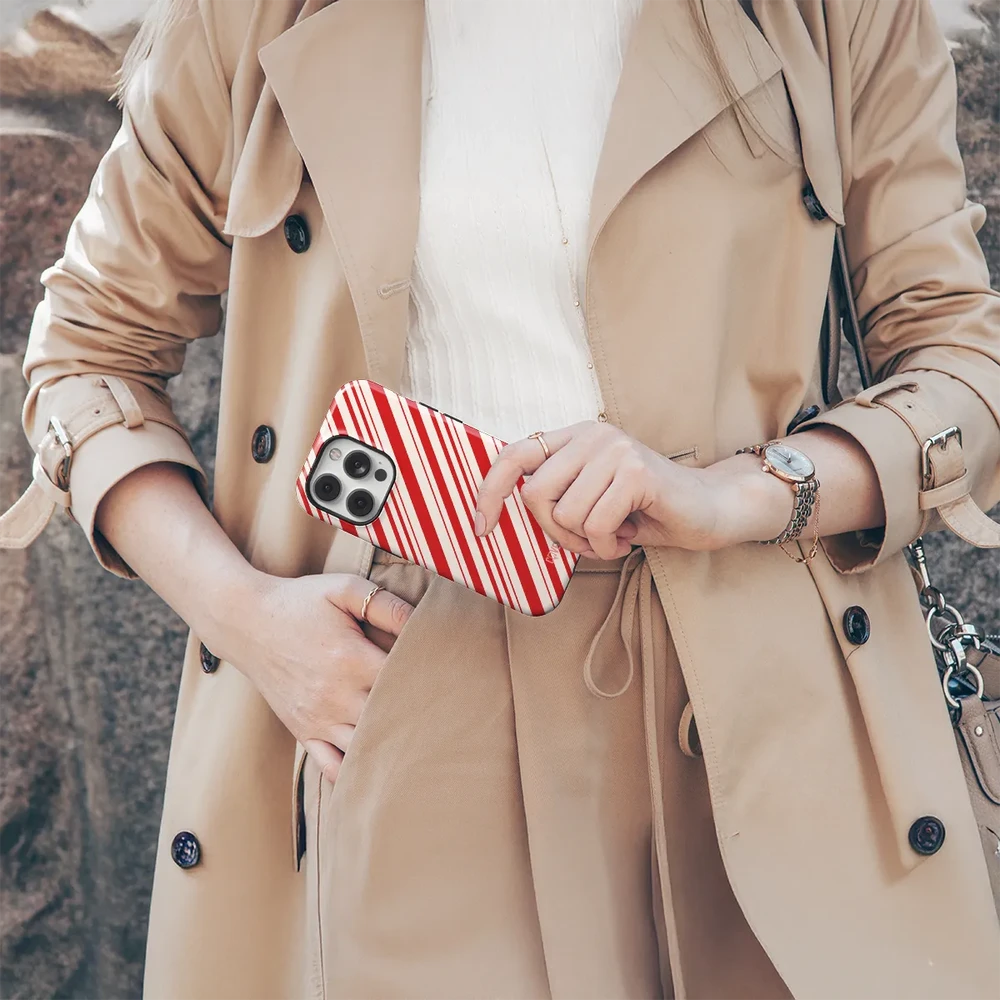 Coveris Telefono dėklas Magsafe "CandyCaneChic" iPhone 12-17, Samsung S22-26, Google Pixel 10/Pro/ProXL modeliams