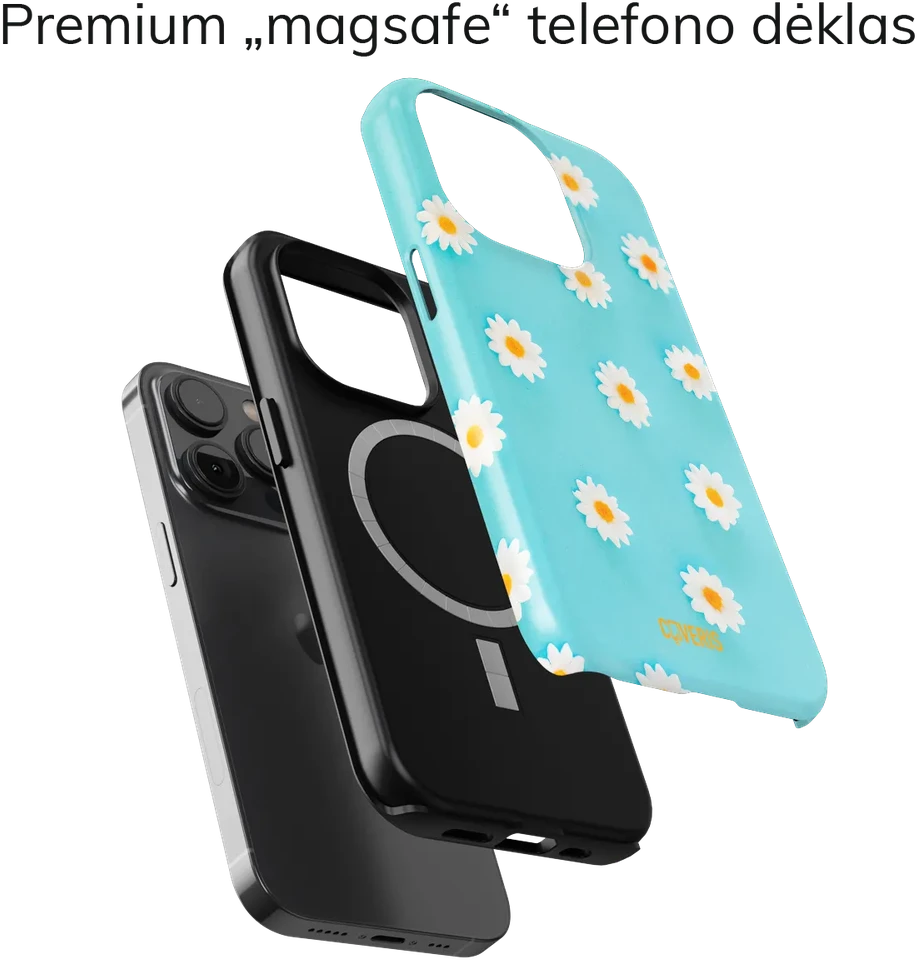 Coveris Telefono dėklas Magsafe "Chamomile" iPhone 12-17, Samsung S22-26, Google Pixel 10/Pro/ProXL modeliams
