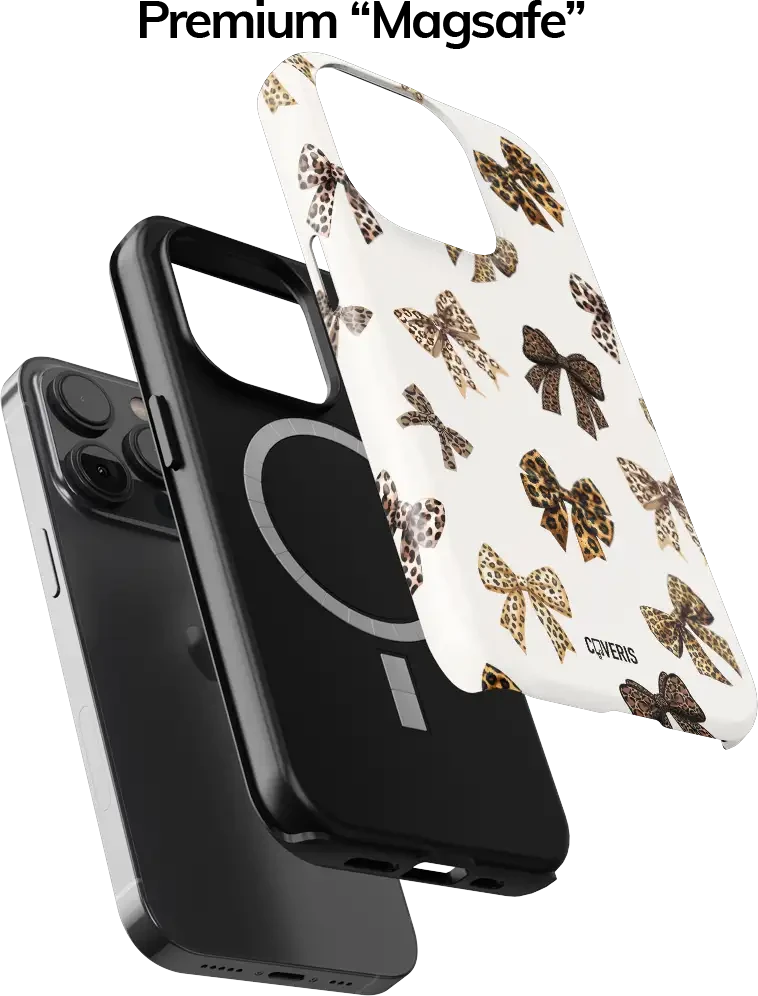 Coveris Telefono dėklas Magsafe "Chic Bows" iPhone 12-17, Samsung S22-26, Google Pixel 10/Pro/ProXL modeliams