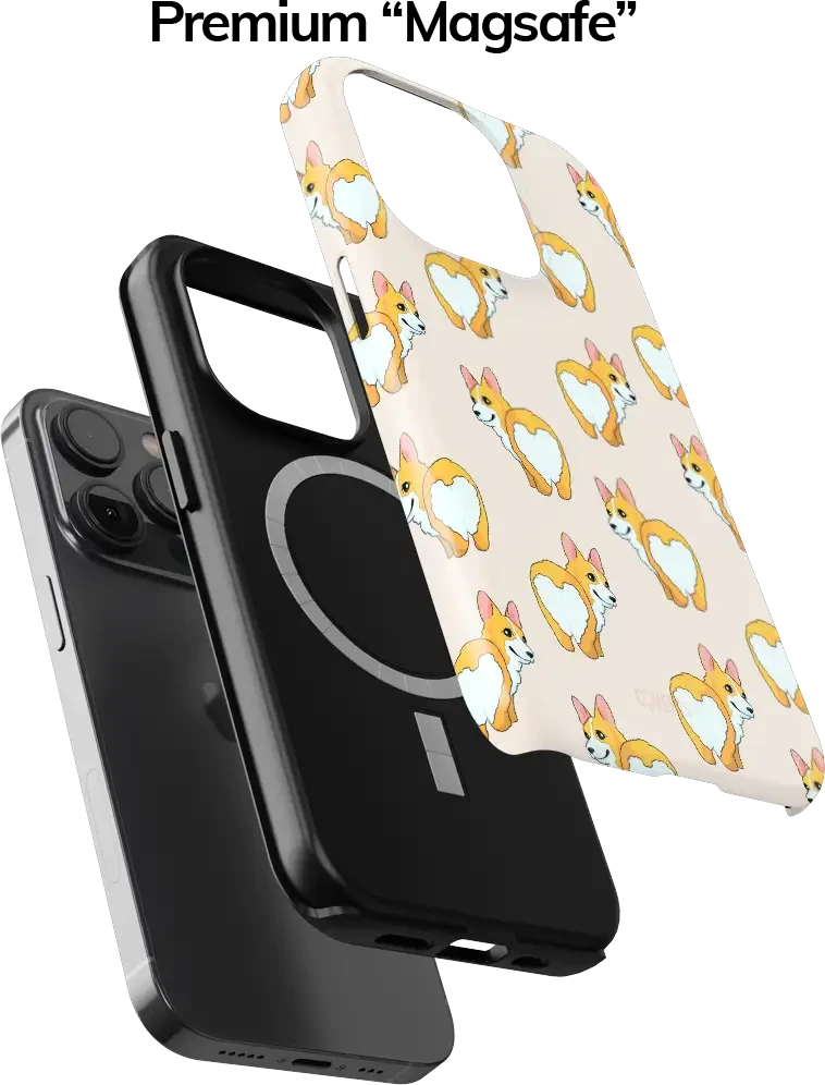 Coveris Telefono dėklas Magsafe "Corgi" iPhone 12-17, Samsung S22-26, Google Pixel 10/Pro/ProXL modeliams