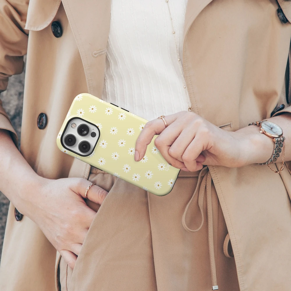Coveris Telefono dėklas Magsafe "Daisy" iPhone 12-17, Samsung S22-26, Google Pixel 10/Pro/ProXL modeliams