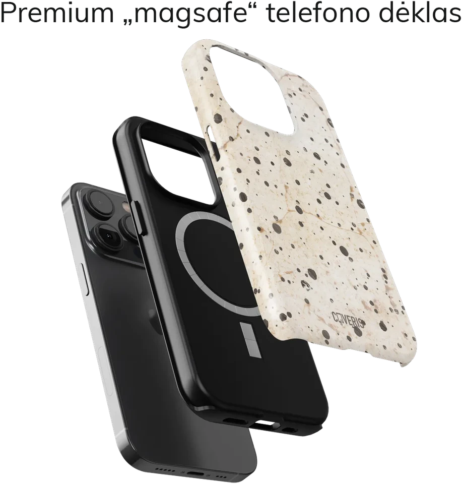 Coveris Telefono dėklas Magsafe "Dots" iPhone 12-17, Samsung S22-26, Google Pixel 10/Pro/ProXL modeliams
