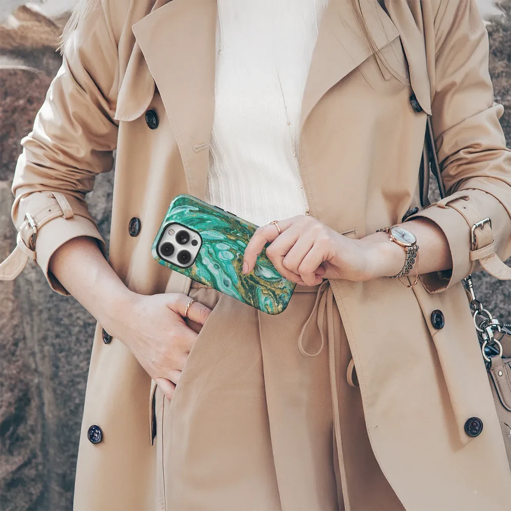 Coveris Telefono dėklas Magsafe "Emerald" iPhone 12-17, Samsung S22-26, Google Pixel 10/Pro/ProXL modeliams