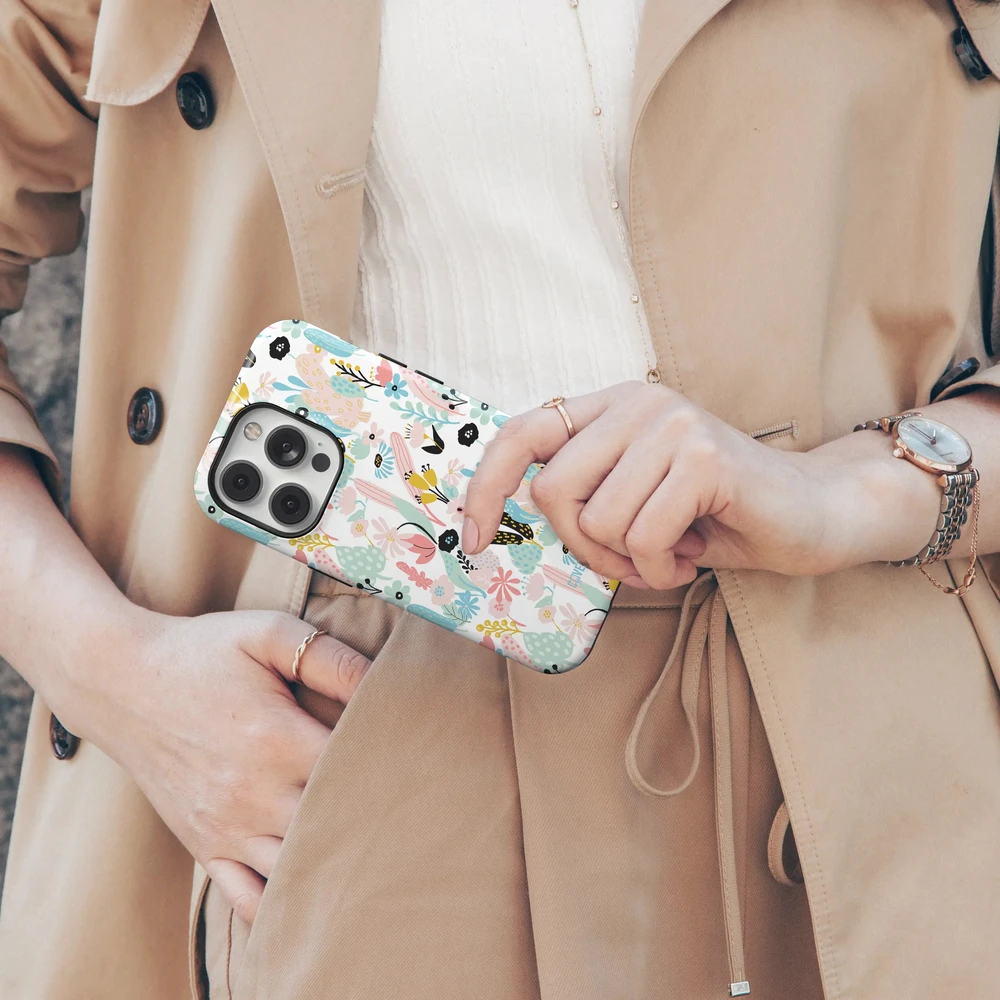 Coveris Telefono dėklas Magsafe "Fleur" iPhone 12-17, Samsung S22-26, Google Pixel 10/Pro/ProXL modeliams