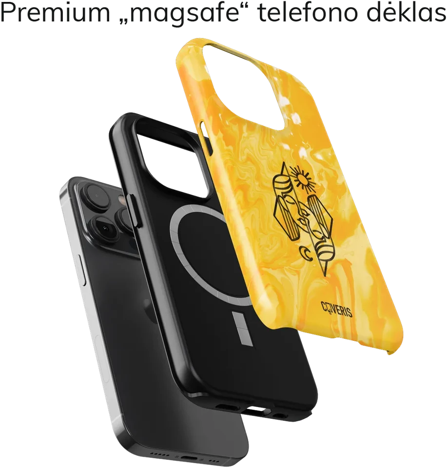 Coveris Telefono dėklas Magsafe "Gemini" iPhone 12-17, Samsung S22-26, Google Pixel 10/Pro/ProXL modeliams