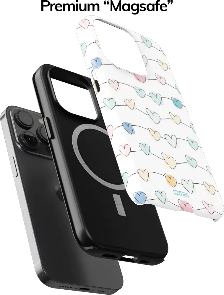 Coveris Telefono dėklas Magsafe "Heart Trails" iPhone 12-17, Samsung S22-26, Google Pixel 10/Pro/ProXL modeliams