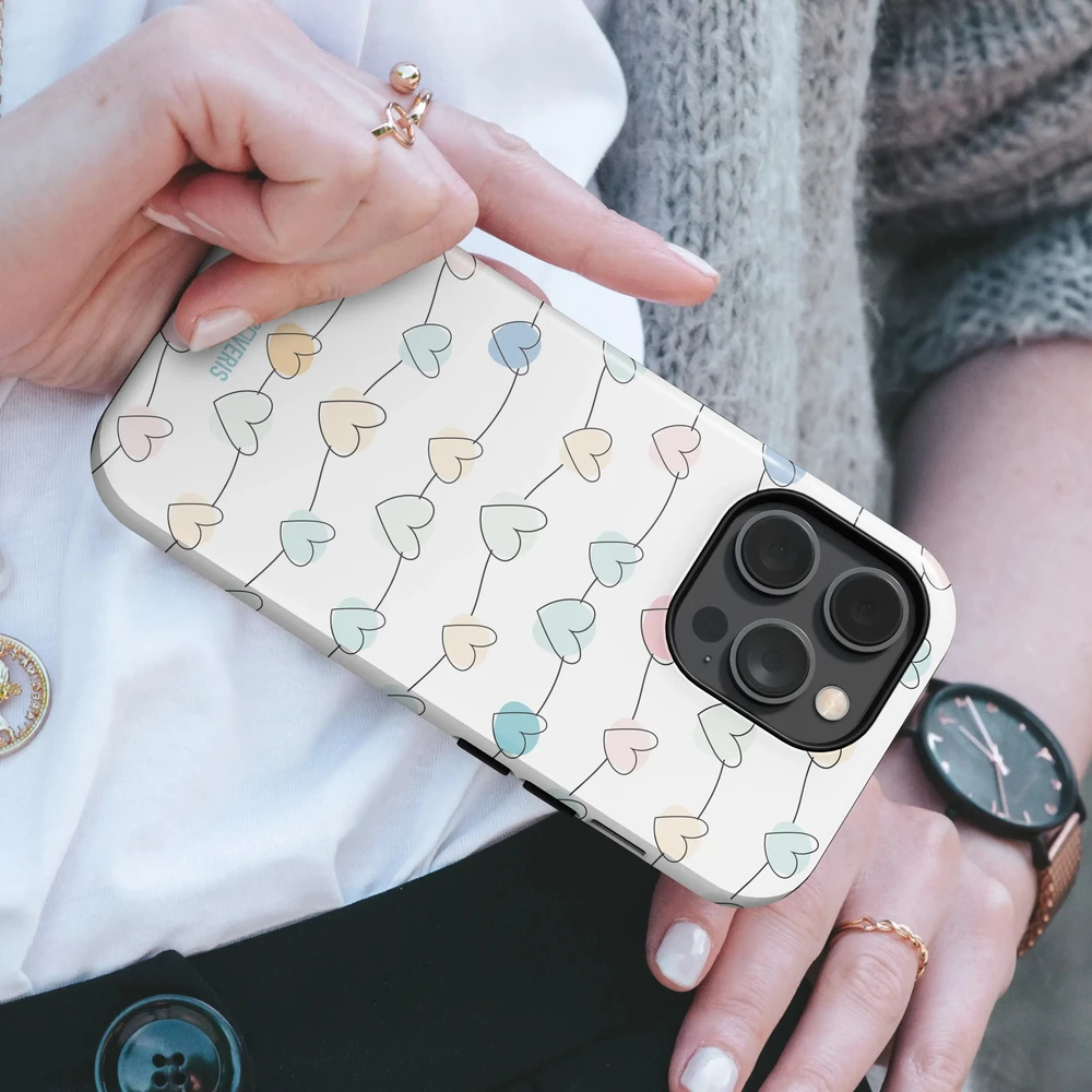 Coveris Telefono dėklas Magsafe "Heart Trails" iPhone 12-17, Samsung S22-26, Google Pixel 10/Pro/ProXL modeliams