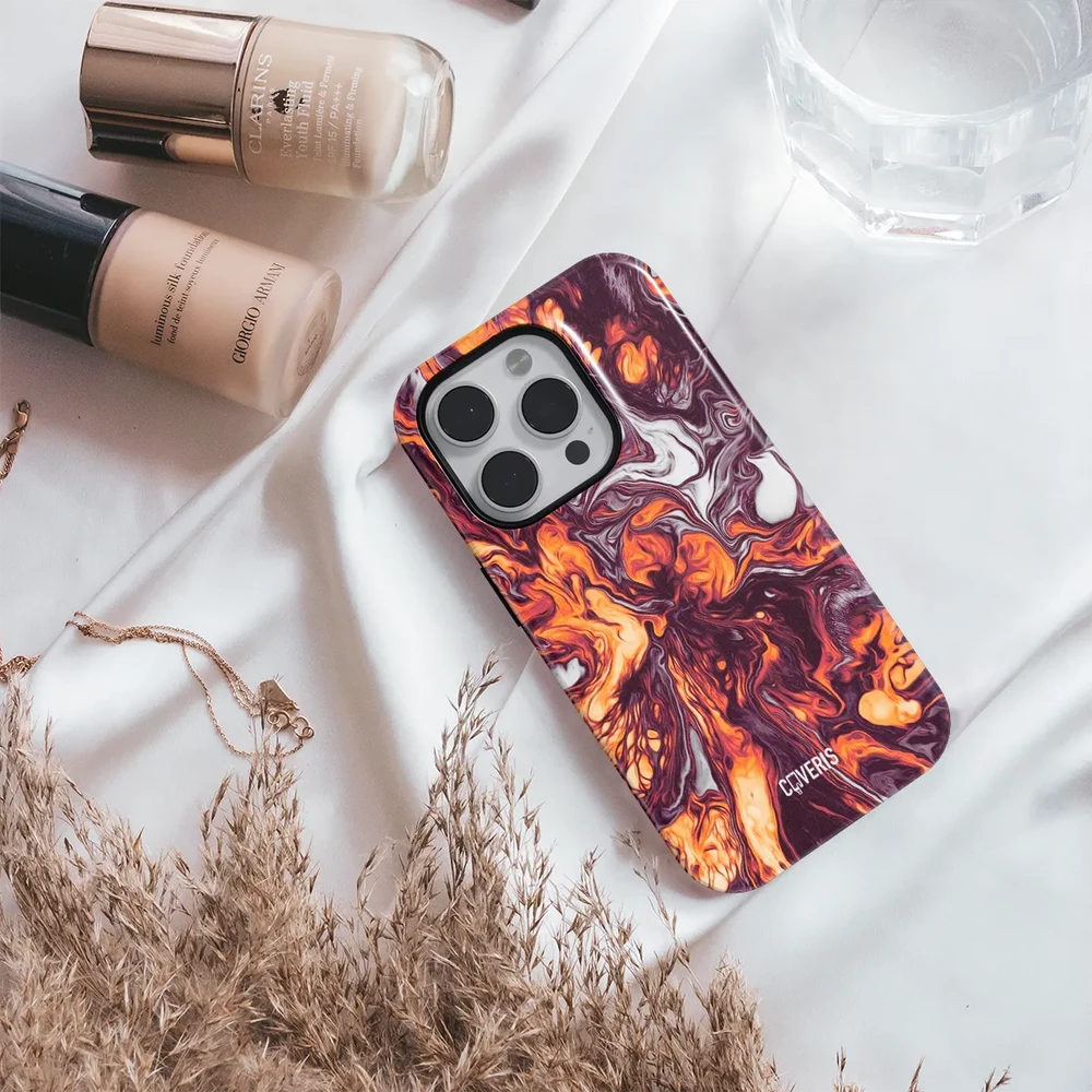 Coveris Telefono dėklas Magsafe "Hellfire Silk" iPhone 12-17, Samsung S22-26, Google Pixel 10/Pro/ProXL modeliams