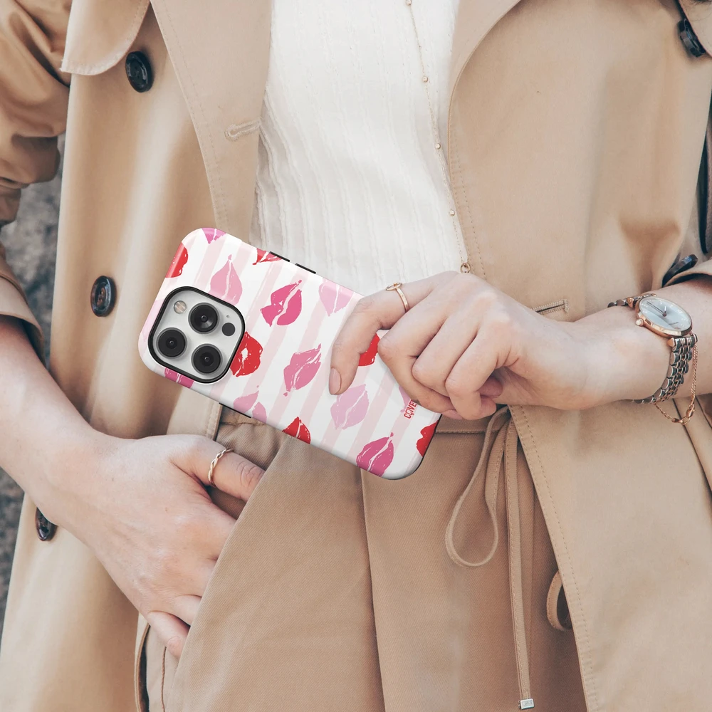 Coveris Telefono dėklas Magsafe "Kisses" iPhone 12-17, Samsung S22-26, Google Pixel 10/Pro/ProXL modeliams
