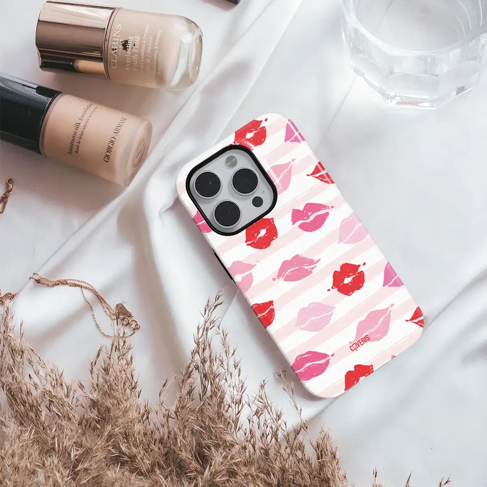 Coveris Telefono dėklas Magsafe "Kisses" iPhone 12-17, Samsung S22-26, Google Pixel 10/Pro/ProXL modeliams