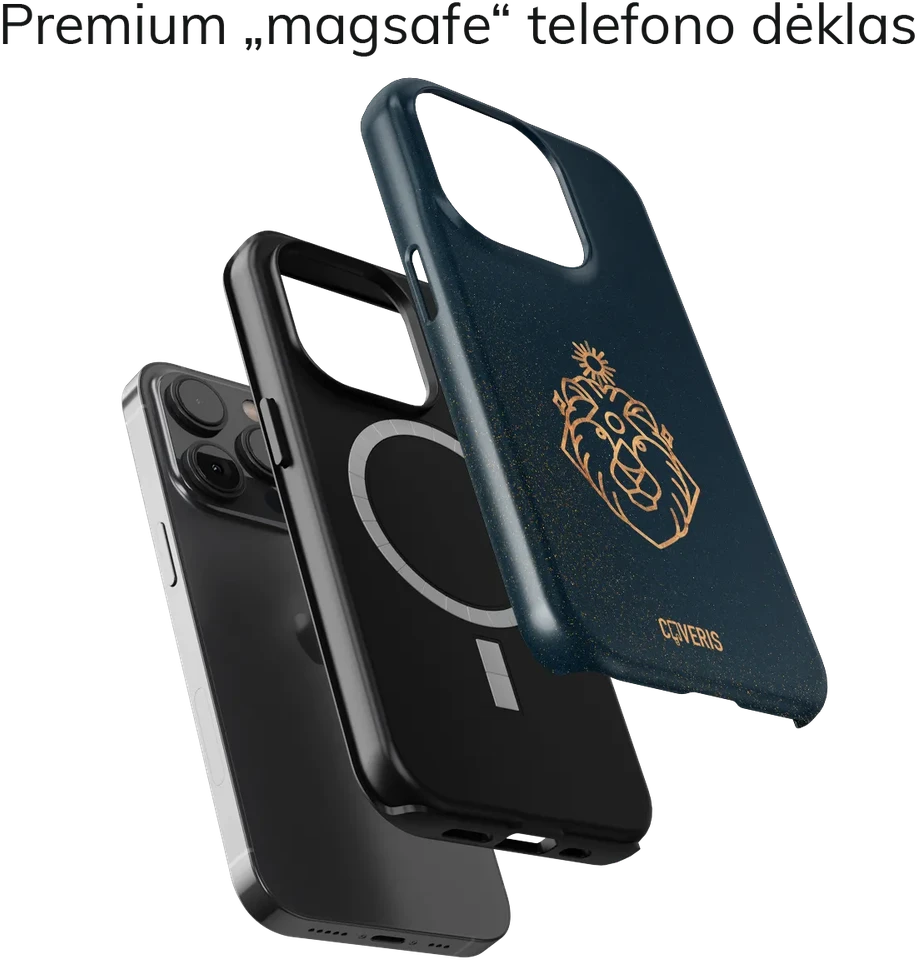 Coveris Telefono dėklas Magsafe "Leo" iPhone 12-17, Samsung S22-26, Google Pixel 10/Pro/ProXL modeliams