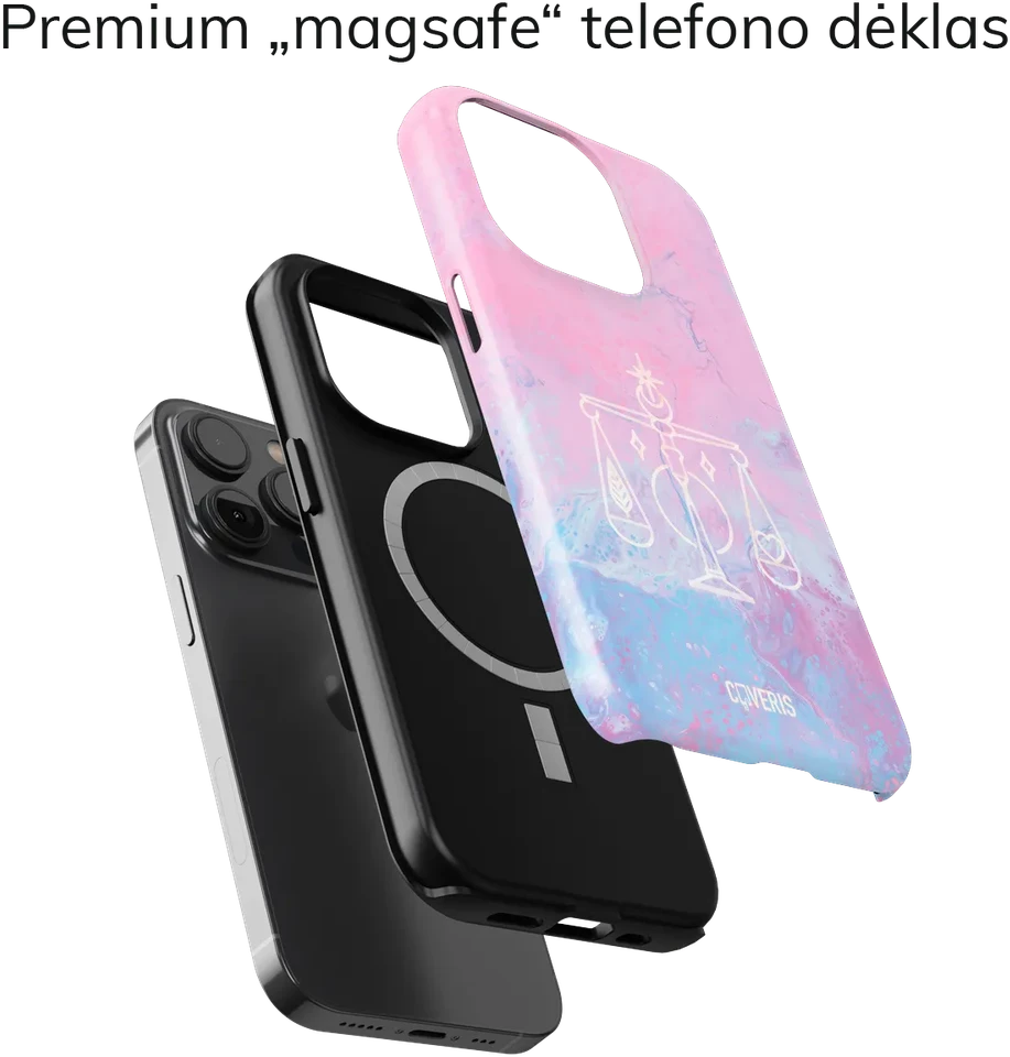 Coveris Telefono dėklas Magsafe "Libra" iPhone 12-17, Samsung S22-26, Google Pixel 10/Pro/ProXL modeliams