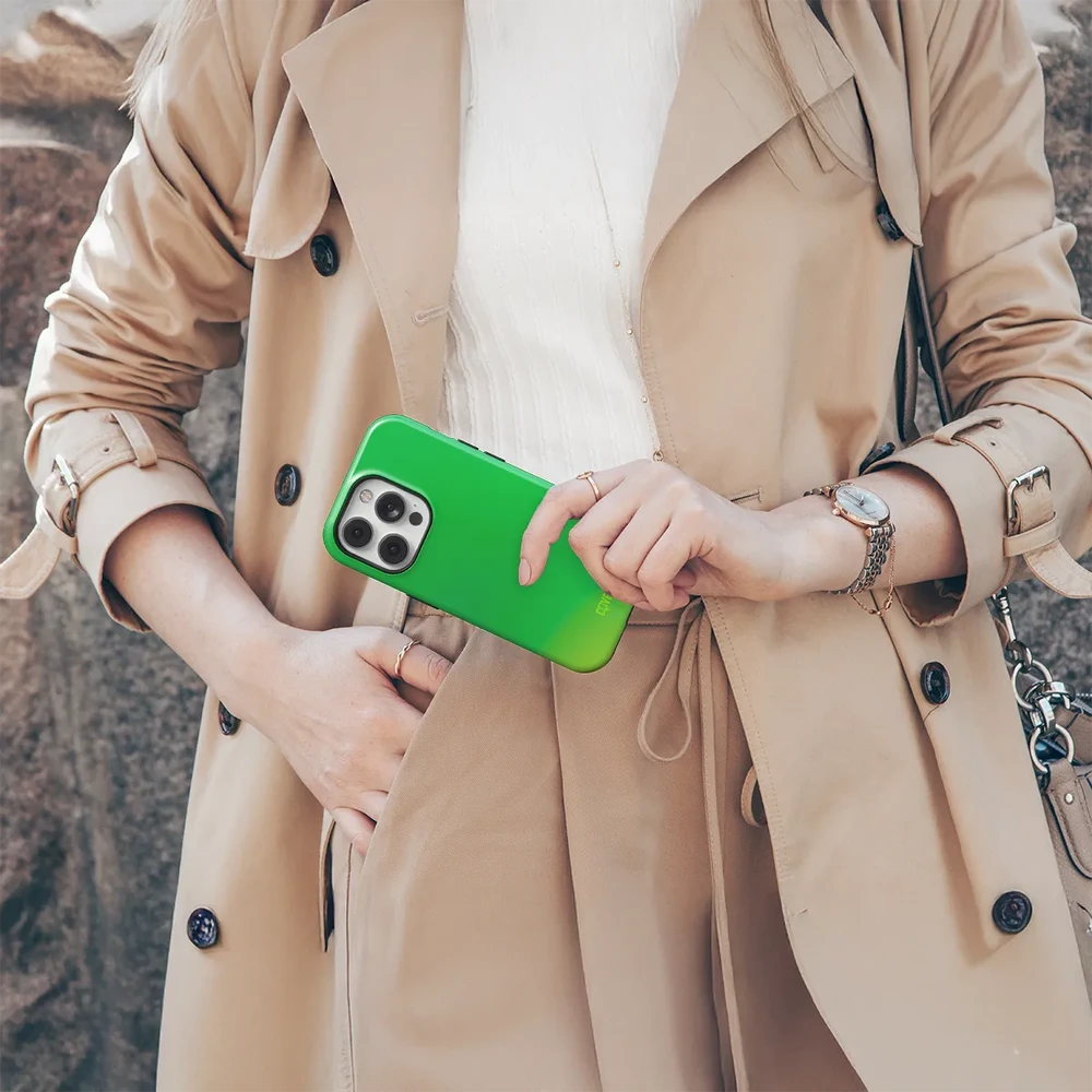 Coveris Telefono dėklas Magsafe "Lime Statement" iPhone 12-17, Samsung S22-26, Google Pixel 10/Pro/ProXL modeliams