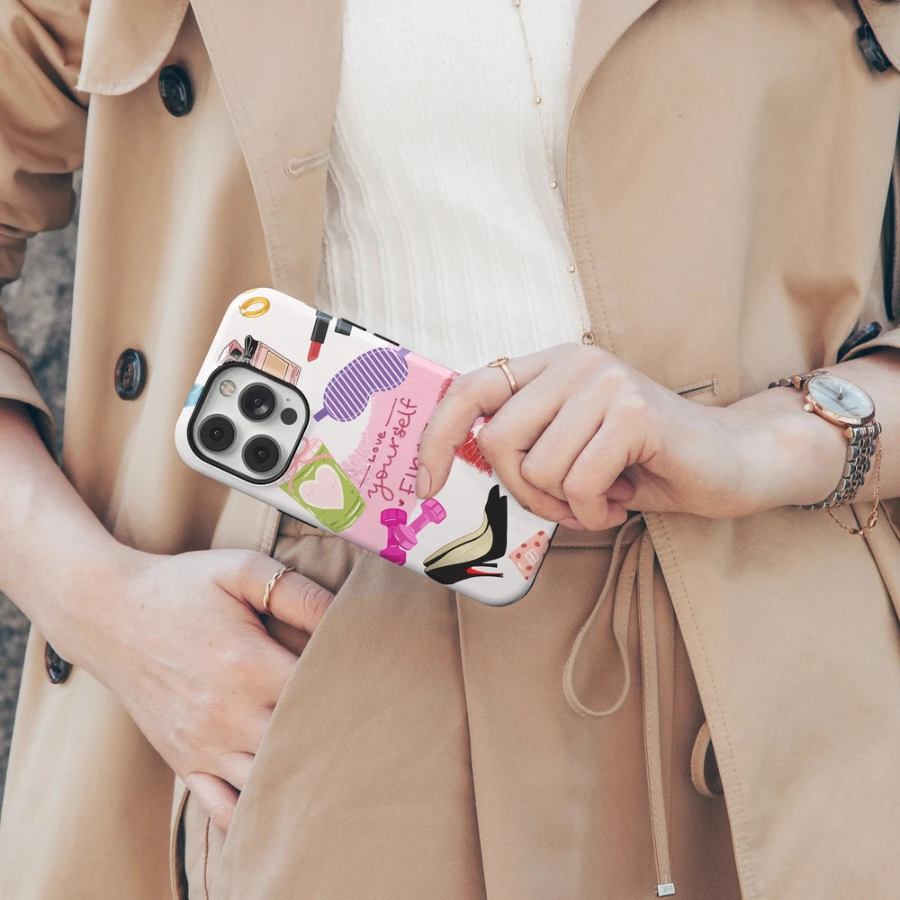 Coveris Telefono dėklas Magsafe "Love Yourself" iPhone 12-17, Samsung S22-26, Google Pixel 10/Pro/ProXL modeliams
