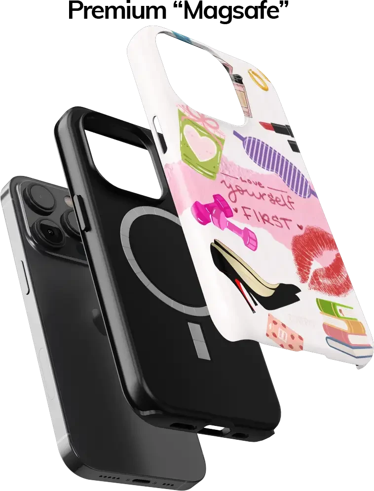Coveris Telefono dėklas Magsafe "Love Yourself" iPhone 12-17, Samsung S22-26, Google Pixel 10/Pro/ProXL modeliams