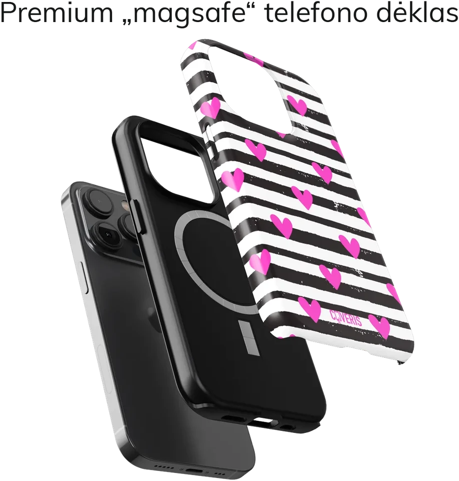 Coveris Telefono dėklas Magsafe "Lovestruck" iPhone 12-17, Samsung S22-26, Google Pixel 10/Pro/ProXL modeliams