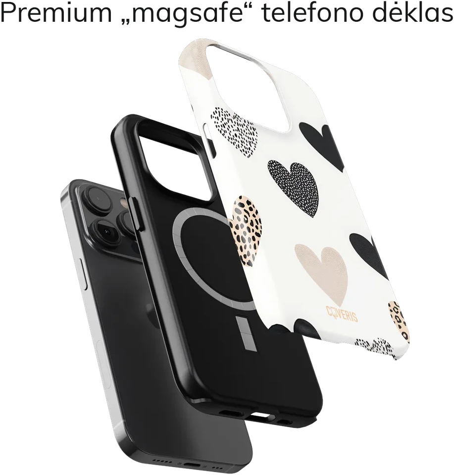 Coveris Telefono dėklas Magsafe "Lovify" iPhone 12-17, Samsung S22-26, Google Pixel 10/Pro/ProXL modeliams