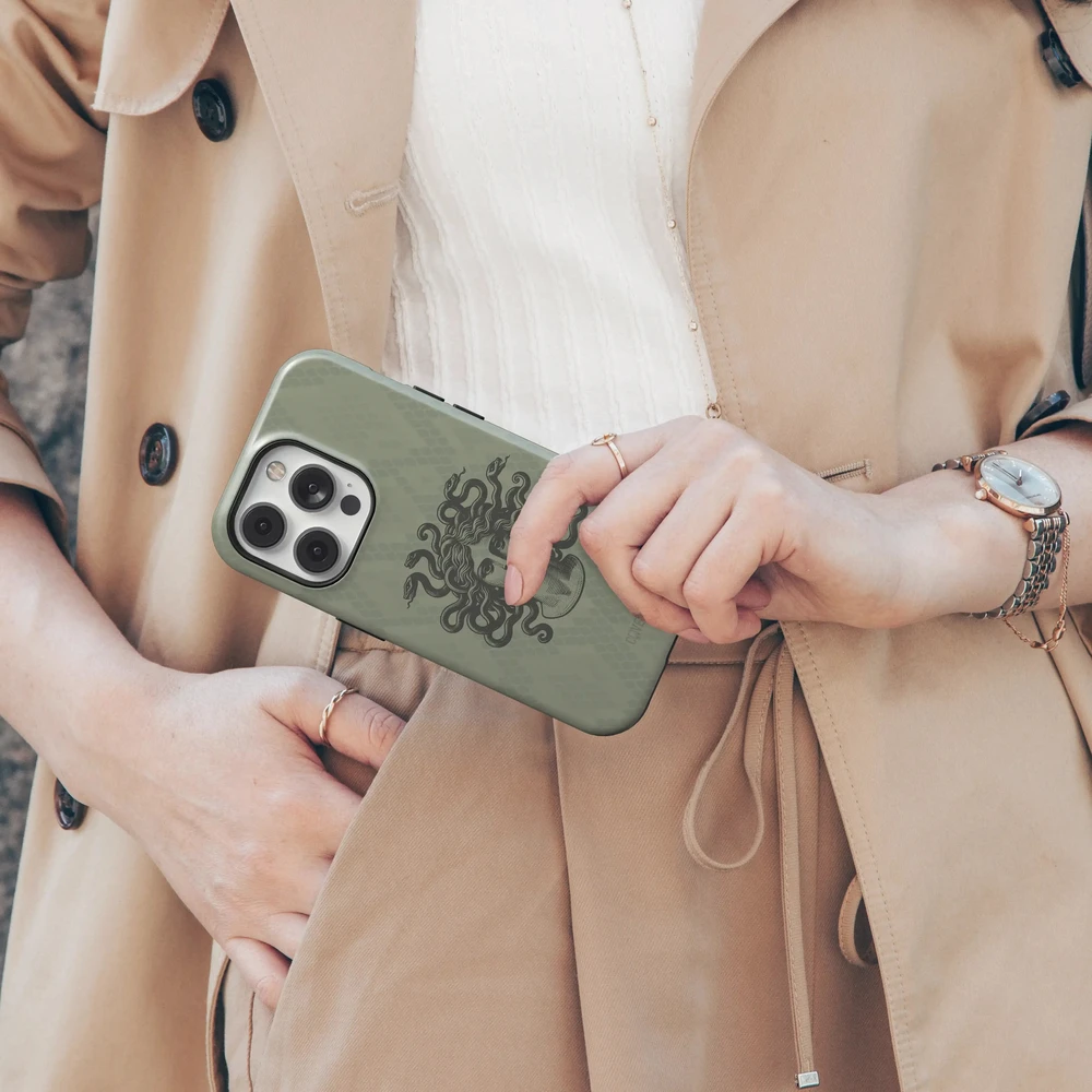 Coveris Telefono dėklas Magsafe "Medusa" iPhone 12-17, Samsung S22-26, Google Pixel 10/Pro/ProXL modeliams