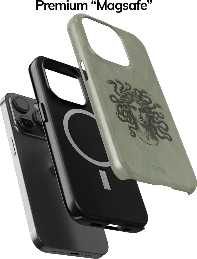 Coveris Telefono dėklas Magsafe "Medusa" iPhone 12-17, Samsung S22-26, Google Pixel 10/Pro/ProXL modeliams