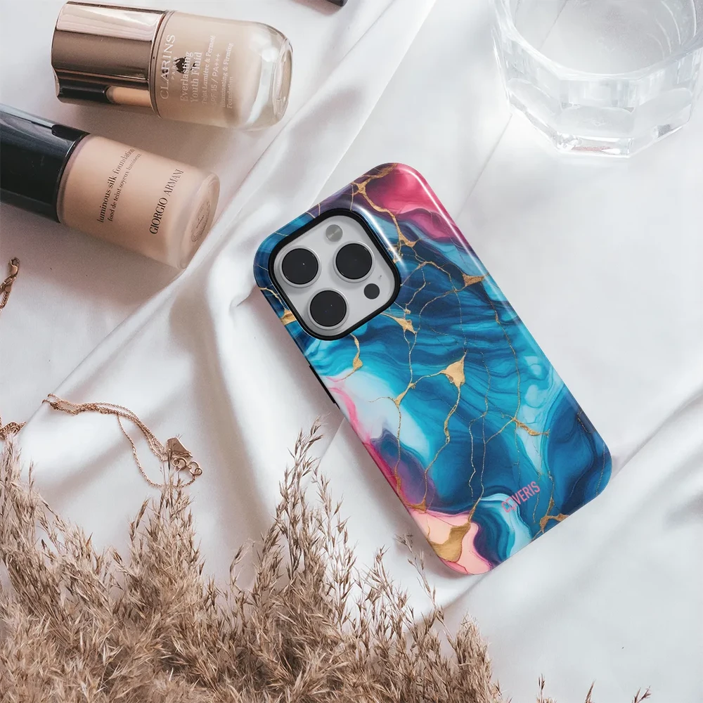 Coveris Telefono dėklas Magsafe "Mėlyna Marble" iPhone 12-17, Samsung S22-26, Google Pixel 10/Pro/ProXL modeliams