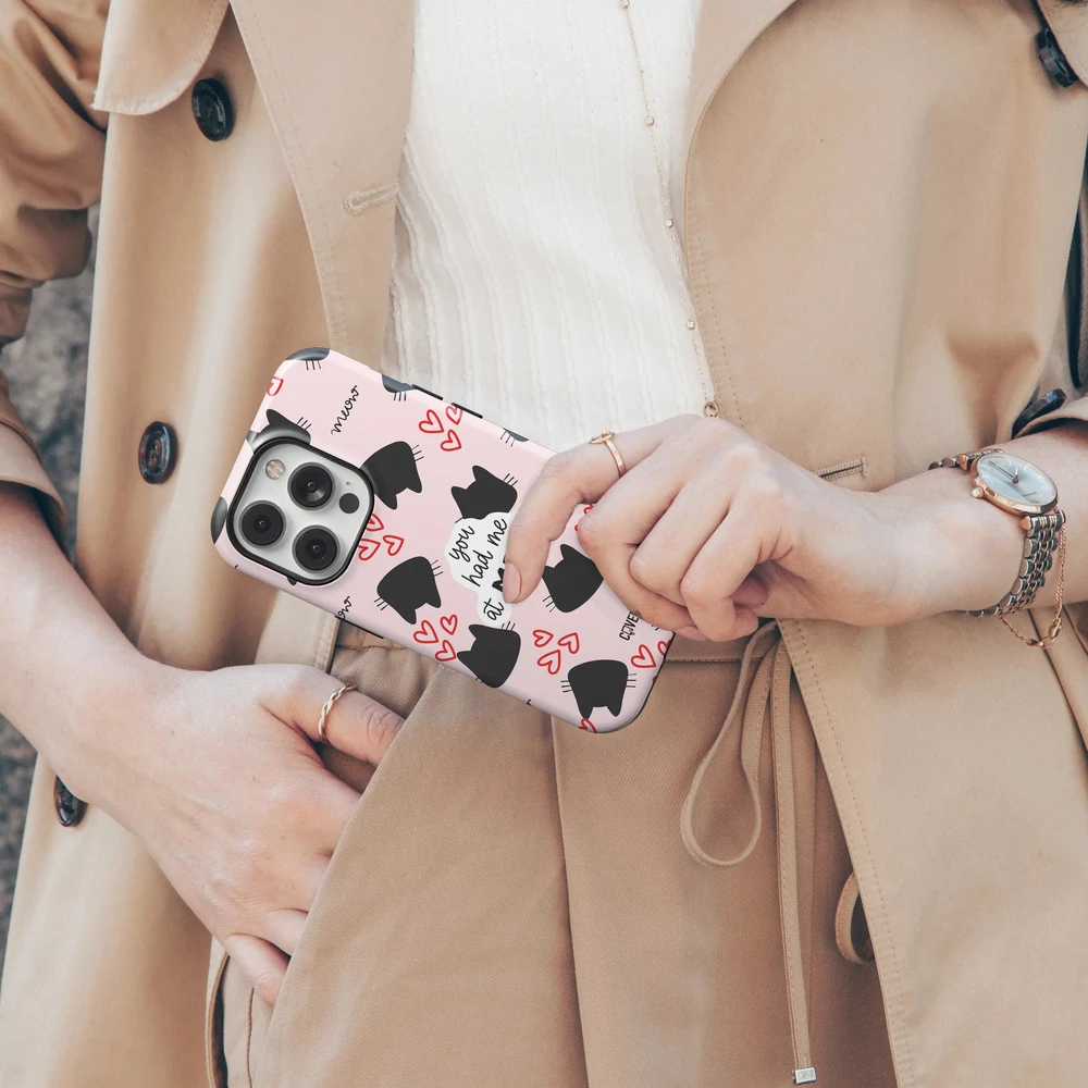 Coveris Telefono dėklas Magsafe "Meow" iPhone 12-17, Samsung S22-26, Google Pixel 10/Pro/ProXL modeliams
