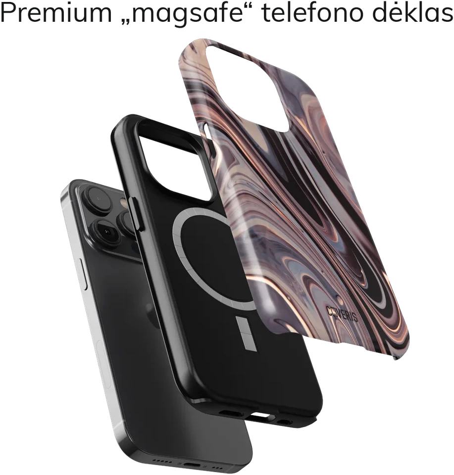 Coveris Telefono dėklas Magsafe "Midnight" iPhone 12-17, Samsung S22-26, Google Pixel 10/Pro/ProXL modeliams