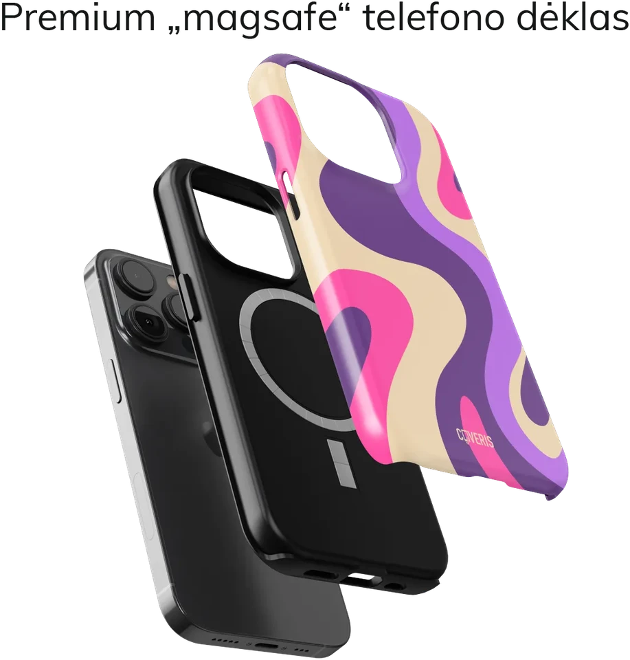 Coveris Telefono dėklas Magsafe "Multitone" iPhone 12-17, Samsung S22-26, Google Pixel 10/Pro/ProXL modeliams