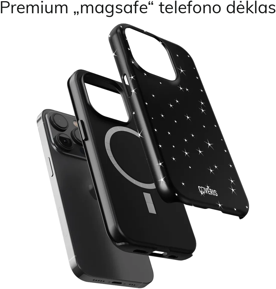 Coveris Telefono dėklas Magsafe "Obsidian" iPhone 12-17, Samsung S22-26, Google Pixel 10/Pro/ProXL modeliams